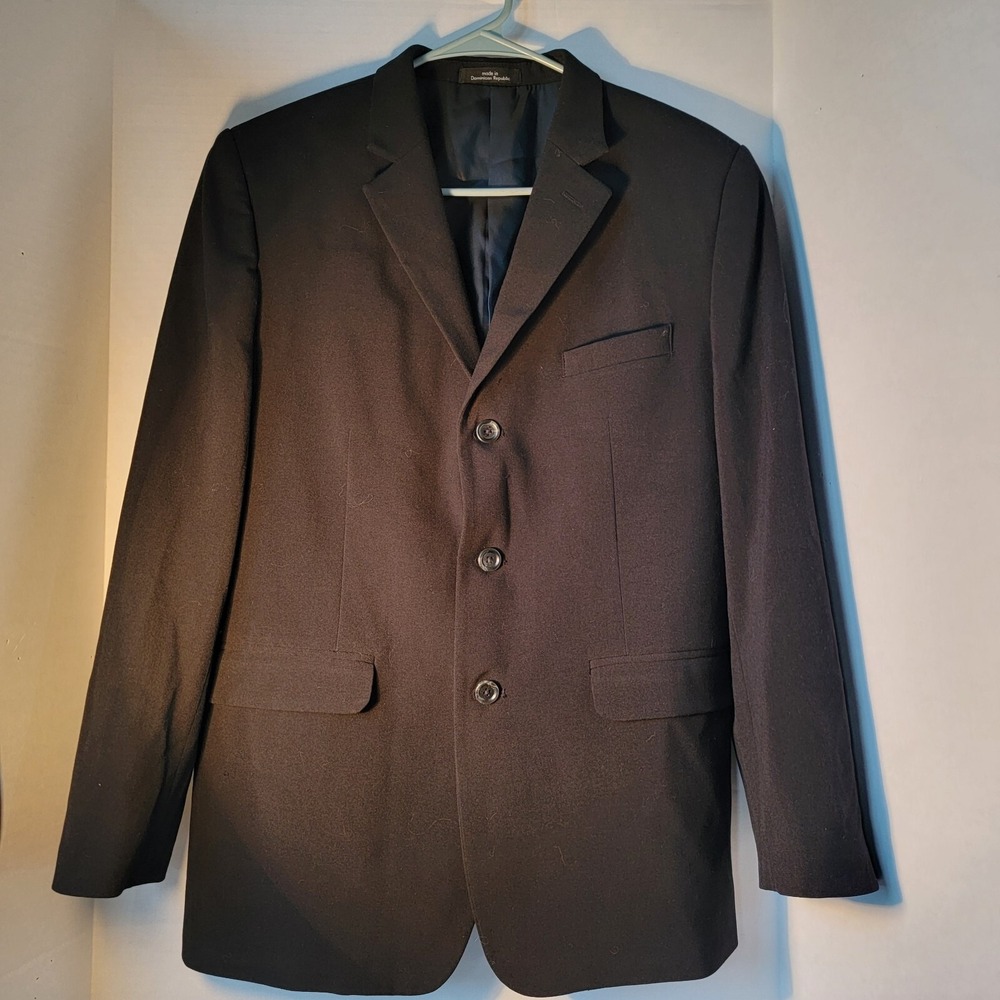Calvin Klein Mens Black 3-Button Tailored Fit Blazer Size 18